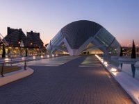 L’Hemisferic. Voor dit gebouw haalde Calatrava zijn inspiratie uit het menselijk oog, wat ook de bijnaam voor dit gebouw is. De buitenkant (het ooglid) is gemaakt van glas, waardoor je de grote witte bol (de pupil) aan de binnenkant kan zien. De buitenkant kan door middel van een mechanisch systeem ook opengezet worden, waardoor het “oog” als het ware openstaat. Binnenin het gebouw bevindt zich een IMAX-theater (3D bioscoop), een planetarium en een lasershow.